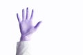 Medical glove. Surgery doctor hand. Medicine healthcare operation equipment