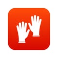 Medical gloves icon digital red Royalty Free Stock Photo