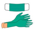 Medical gloves and mask