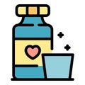 Medical glucose syrup icon color outline vector