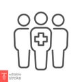 Medical group doctor safety line icon. Professional Medical Team