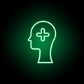 Medical head icon in neon style. Element of medicine illustration. Signs and symbols icon can be used for web, logo, mobile app,