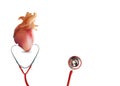 Medical Headphones with Heart or Cardiac Arrest in 3D Illustration Format
