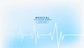 medical and health care blue background with cardio graph