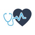 Medical and Health care concept represented by stethoscope and heart icon. Vector illustration isolated on white background Royalty Free Stock Photo