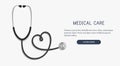 Medical and Health care concept, stethoscope heart shape.Vector Royalty Free Stock Photo