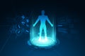 Medical health care human body diagnostics template concept back