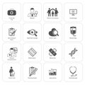 Medical and Health Care Icons Set. Flat Design. Royalty Free Stock Photo