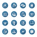 Medical and Health Care Icons Set. Flat Design. Royalty Free Stock Photo