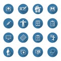 Medical and Health Care Icons Set. Flat Design. Long Shadow. Royalty Free Stock Photo