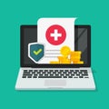 Medical health care insurance form protection online on computer or pc digital financial internet medicare healthcare