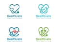 Medical and health care logo design vector set. Royalty Free Stock Photo