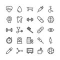 Medical, Health and Fitness Line Vector Icons 1