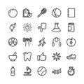 Medical, Health and Fitness Line Vector Icons 6 Royalty Free Stock Photo