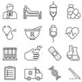 Medical, health, healthcare line icons