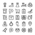 Medical, Health and Hospital Line Vector Icons 8