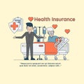 Health Insurance protect elderly people symbol health insurance concept