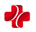 Medical health service cross logo vector online doctor logo design symbol.