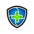 Medical health shield vector logo