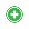 Medical health vector icon. Medicine hospital plus sign illustration.