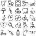 Medical and Health Vector icons Set fully editable Royalty Free Stock Photo