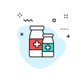 Medical and Health web icons in line style. Medicine and Health Care, RX, infographic. Vector illustration
