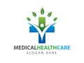 Medical health wellness clinic vector logo illustration