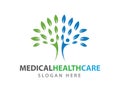 Medical health wellness clinic vector logo illustration