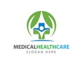 Medical health wellness clinic vector logo illustration