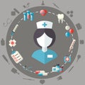 Medical Healthcare Doctor Flat icons Set Vector Illustration Royalty Free Stock Photo
