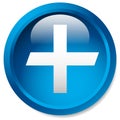 Medical, healthcare, first-aid plus, cross icon. Glossy circle b Royalty Free Stock Photo