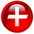 Medical, healthcare, first-aid plus, cross icon. Glossy circle b Royalty Free Stock Photo