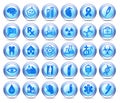 Medical Healthcare Icons Collection, Symbols on a roundel Royalty Free Stock Photo