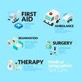Medical healthcare infographic set with isometric