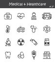 Medical and Healthcare line icon set 1