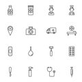 Medical healthcare line icons set Royalty Free Stock Photo