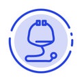 Medical, Healthcare, Medical, Stethoscope Blue Dotted Line Line Icon