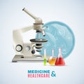 Medical Healthcare Research Flat Composition Poster