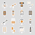 Medical sticker icons set Royalty Free Stock Photo