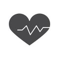 Medical healthy heartbeat life silhouette icon design Royalty Free Stock Photo