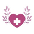 Medical heart branch nature isolated icon style