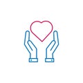 Medical, heart, hands colored icon. Element of medicine illustration. Signs and symbols icon can be used for web, logo, mobile app