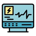 Medical heart rate monitor icon vector flat Royalty Free Stock Photo