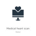 Medical heart scan icon vector. Trendy flat medical heart scan icon from medical collection isolated on white background. Vector