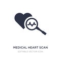 medical heart scan icon on white background. Simple element illustration from Medical concept