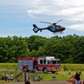 Medical Helecopter Flies in for Transport