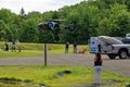 Medical Helecopter Flies in for Transport Royalty Free Stock Photo