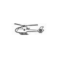 Medical helicopter hand drawn outline doodle icon.