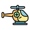 Medical helicopter icon color outline vector Royalty Free Stock Photo