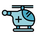 Medical helicopter icon vector flat